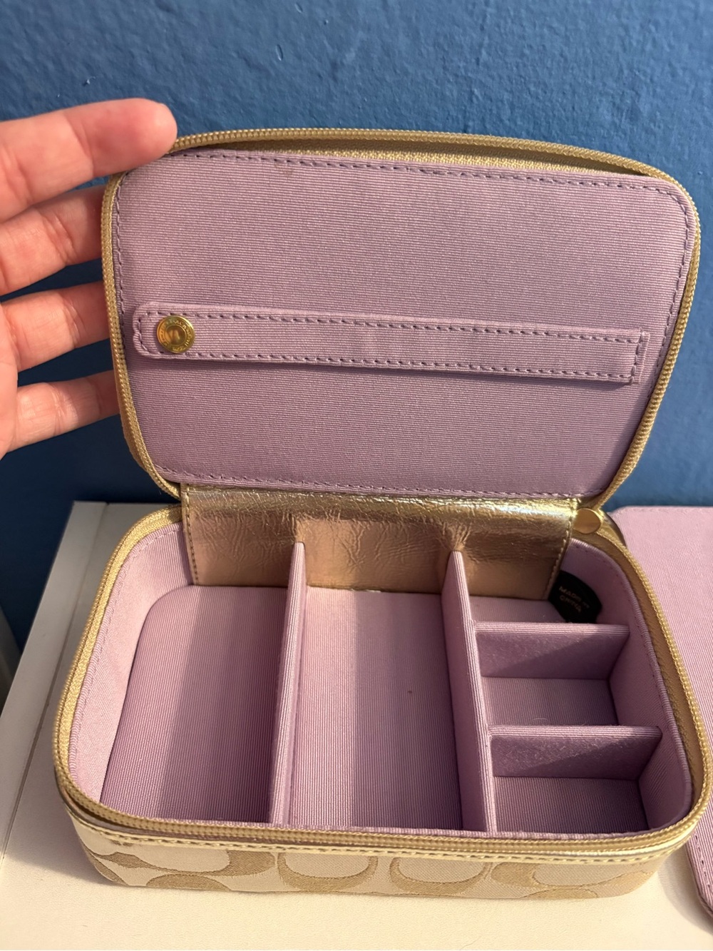 Coach Vintage Poppy Travel Jewelry Box Signature Satin Silk - Picture 7 of 7